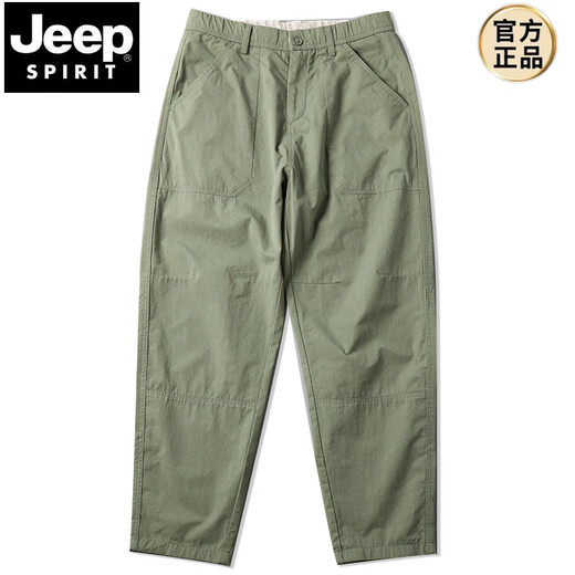 Jeep Spirit Casual Hosen für Männer Sommer reines Baumwollweitbein Hosen Lose Japanische Haremhosen für Männer lässige Hosen vielseitige Arbeitshose 6626 Militärgrün 29