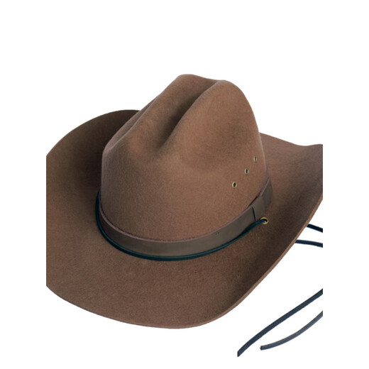 Lee dprre American Western Cowboy Hat Retro Fine Wool Men's Hat Hard Wide Brim Outdoor Camping Prairie Women's Hat Riding Hat Black M (56-57cm) Hard