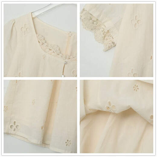 Slightly fat mm solid color temperament lace edge square collar dress for women 200 Jin [Jin equals 0.5 kg] plus size small belly-covering skirt 1391 picture color XL 120-140 Jin [Jin equals 0.5 kg]
