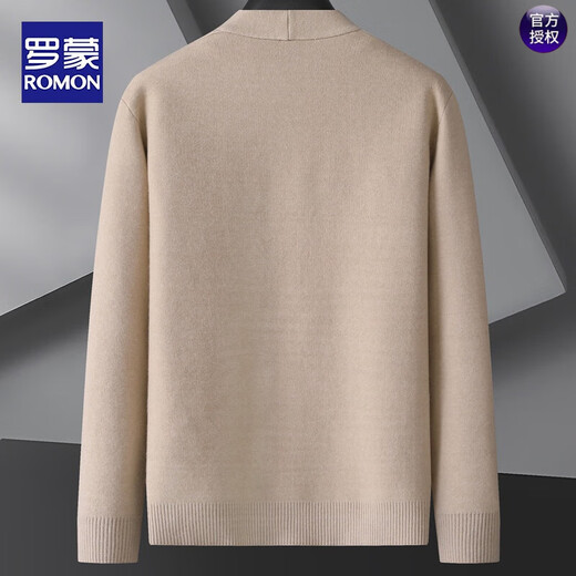 ROMON large size men's sweater jacket autumn new sweater casual cardigan plus fat oversized sweater black autumn clothing black 7XL