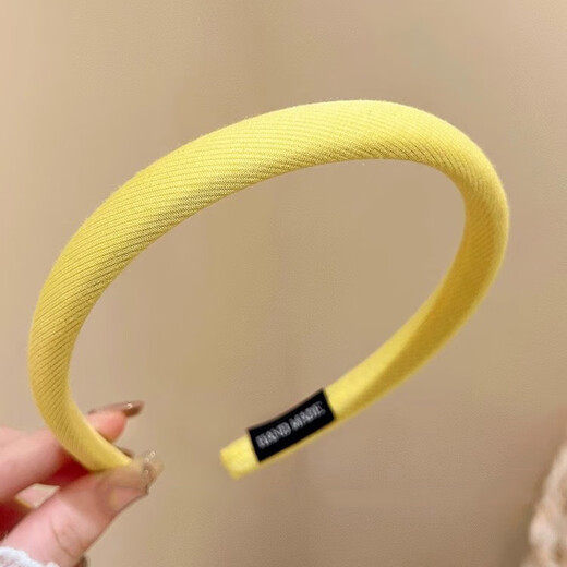 BARY REEF Elegant Goose Yellow Korean Fabric Hair Hoop Women's 2025 New High-Skull Pressure Hair Headband High-Quality External Hair Accessory Yellow Hair Hoop