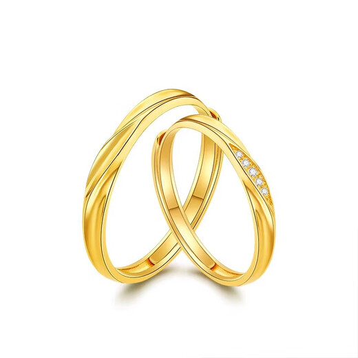 Dewey Fan gold-plated silver 999 24k ring for couples who are in love together, Mobius couple's ring opening, gift to girlfriend, women's ring that is in love together