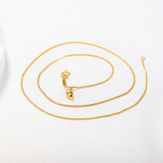 Mingzuan International 18k gold love pull Chopin chain necklace women's au750 simple plain gold clavicle chain birthday gift for girlfriend