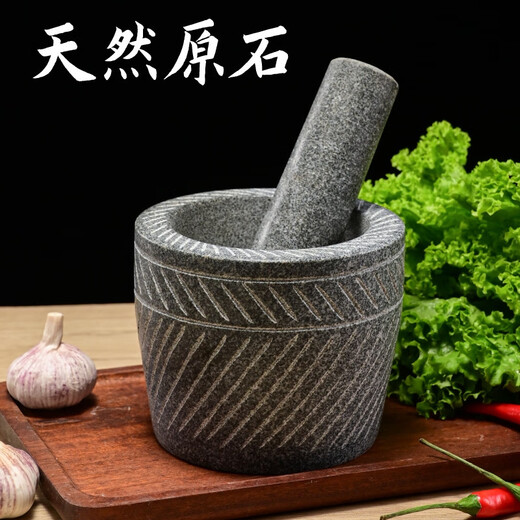 Fantasy large handmade original stone garlic press natural household stone mortar jar grinder garlic peeler garlic press garlic mortar large handmade cylinder type carved with stone hammer