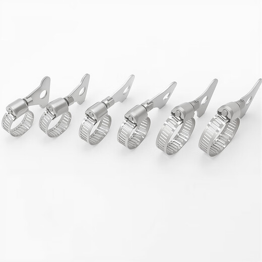 Yongli Shang 201 stainless steel handle type hoop clamp gas pipeline fixed joint hand-tight hose clamp water pipe tight clamp buckle fire-proof rust-resistant and wear-resistant 18-32mm 5 pieces