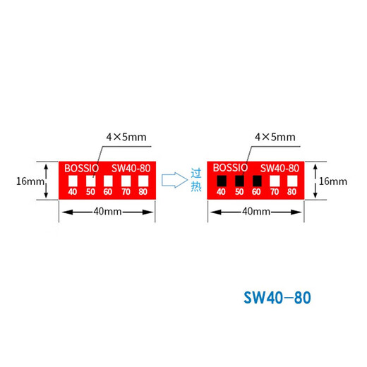 溥畔SWA-60不可逆测温纸变色示温贴片温度标签感温贴纸热敏试纸 SW-12035片/张