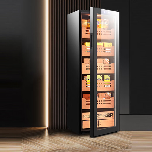 Double store Dannemann cigar cabinet compressor constant temperature and humidity cedar wood WIFI ammonia removal mini humidification cabinet compressor air-cooled constant temperature and humidity 70L