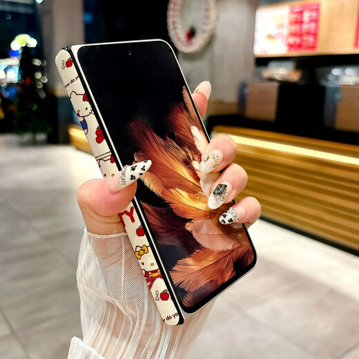 OUIO es adecuado para Oppo Find N5 Case de teléfonos móviles Findn3 N3 Versión del coleccionista Nuevo pantalla plegable Case de protección anti-caza Centre Borde Black Edge Patrón de cuero P3271 Color a cuadros en blanco y negro Oppofindn5