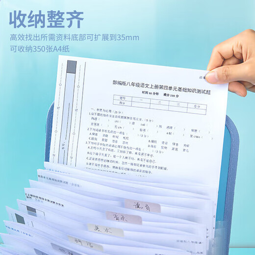 齐心（COMIX） A1490 RAY立式伸缩风琴包 MFA6187竖式风琴包 13格 竖式 13格 紫色-MFA6187