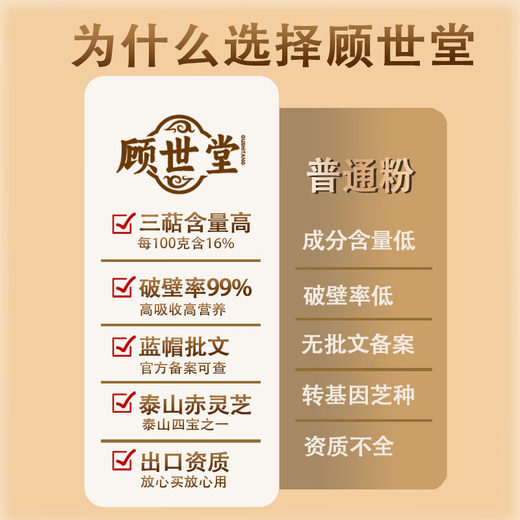 
Gu Shitang Break Wall Ganoderma lucidum Spore Powder Gift Box Enhancement Immunity Health Products Nutritional Products Tonics Suitable for the elderly [Trial Triterpenes 16g Polysaccharide 2g] 3 bags of trial pack