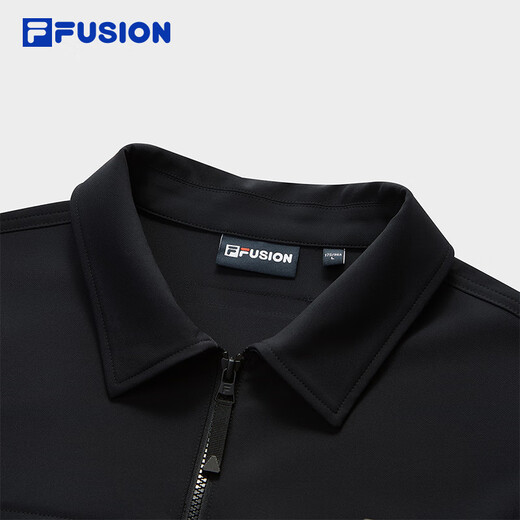 FILA FUSION Fila trendy brand woven jacket men's 2025 winter new fashion casual loose lapel jacket black-BK L 175/96A/L