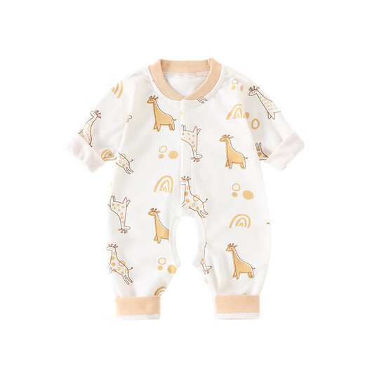 Baby jumpsuit spring and autumn newborn clothes for men and women pure cotton thin spring clothing bottoming open stall baby clothes Giraffe 80cm