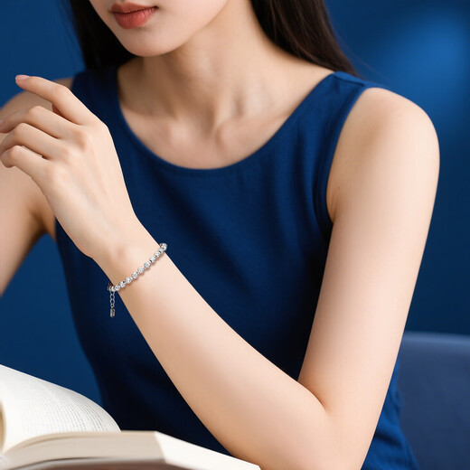 Heye Shining Star Beads Pt950 Platinum Bracelet Bracelet Women's Platinum Opening Adjustable Coin Beads Star Beads Pt950 Platinum Bracelet 12.59 grams (can be worn on clean hands between 14cm and 15cm)