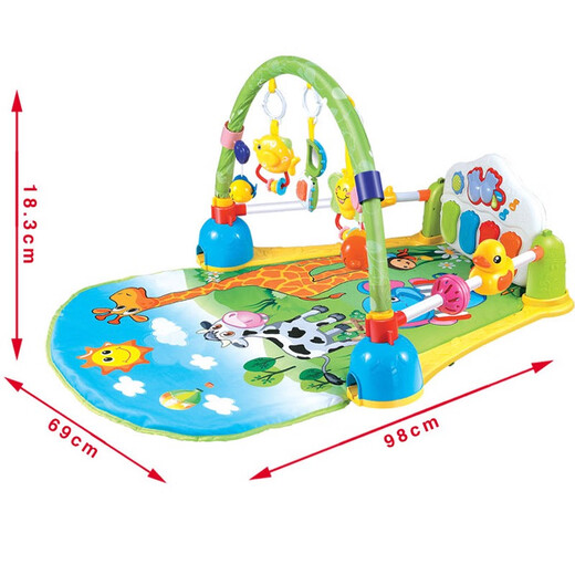Nanguo Baby Treasure 838-53 Spaß und multifunktionales Klavierbaby Fitnessstand Drei Spielsachen für Spielmodus sitzend Deckenhimmelblau