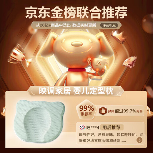 Ying Tiao Baby Shaping Pillow 0 to 6 Months Newborn Infants and Toddlers Head Shape Correction Baby Anti-Mild Head Pillow for All Seasons Suitable for 0-2 Years Old High-Quality Silicone | 7A Antibacterial | Lemon Yellow