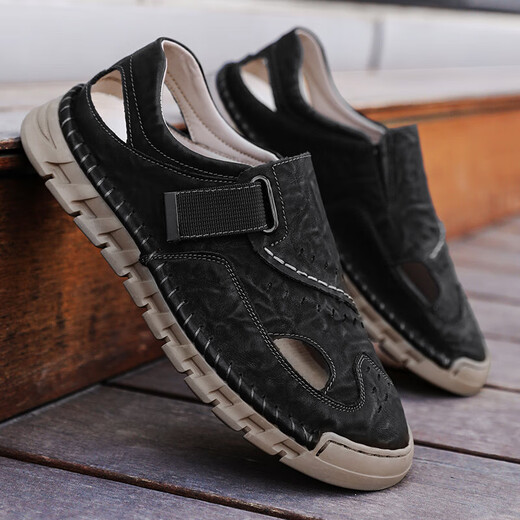 Herren Sandalen 2025 Sommer Mode Casual Sandals Leichte atmungsaktive, coole, ein Fuß-pohring-Strand Sandalen Pantoffeln Rotbraun [Mikrofaserleder A677] 39
