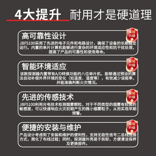 Peking University Jade Bird Smoke Sense JBF5100 Jade Bird Smoke Sense Temperature Sense Smoke Detector Alarm Detector Smoke JBF4123B Disable Alarm