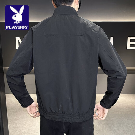 Playboy (PLAYBOY) 2025 Spring and Autumn New Stand Collar Jacket Men's Fashion Simple Casual Versatile Jacket Classic Handsome Top Men 1026 Coffee Color 2XL