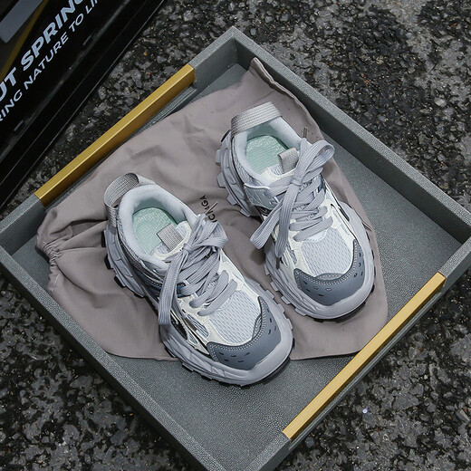 Changxiang Huili Kinder Dad Schuhe Boy Yellow Trendy Brand Girls Leichte Laufschuhe atmungsaktives Netz mittelgroß