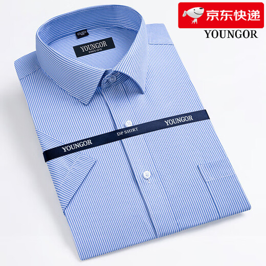 CEO Yageol Summer Herren Kurzarm Shirt Business Formale Kleidung Casual Locker Arbeit ohne Eisen kariertes Plaid-Hemd Männer DX6628 41 (empfohlenes Gewicht 145-160jin [Jin gleich 0,5 kg])