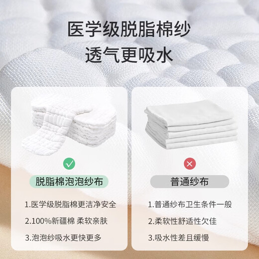 煦凛德国品牌尿布可水洗新生儿介子布婴儿纯棉纱布7A级抗菌透气尿介子 月光白 尿布 6片装 M码【适合5~15斤】0-5个月