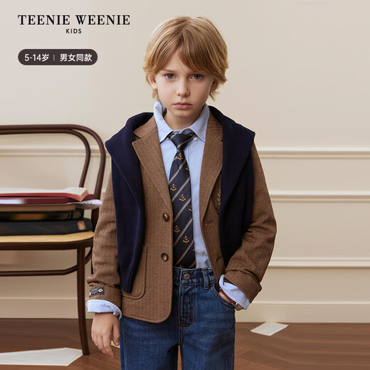 Teenie Weenie Kids 25 years new boys and girls college style blazer jacket beige 140 cm