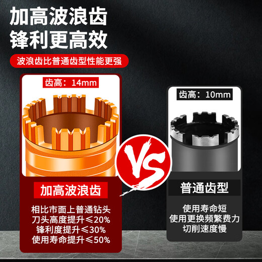 St. Platinum dry and wet water drill bit hole opener air conditioning wall concrete water drill machine dry drilling fast sharp drilling artifact dry and wet thread-Corolla tooth 20x370mm