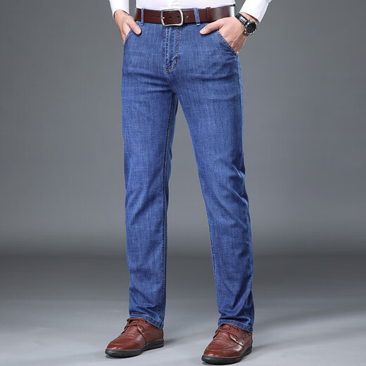 Jiumuwang Men's Pants Expert 2023 New Men's Casual Trousers Middle-aged Men's Pants Loose Straight-Legged Pants Jeans Dad's Pants Zhonglan 3883 29