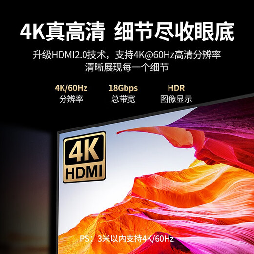 绿联（UGREEN） HDMI线2.0/1版 4k/8k数字高清线 3D视频线笔记本电脑机顶盒接电 4K60Hz编织款（≥20m仅支持4K/30Hz） 15m