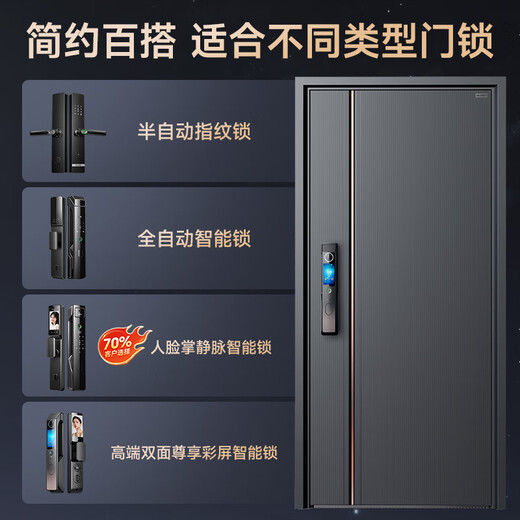 
Yingdian Kirin Class A Anti-theft Door Household Entry Door Smart Door Entry Door Mother Door Anti-plitting Explosion-proof Villa Door 2150*1050/2250*960 [Basic Model] High-end Fingerprint Lock