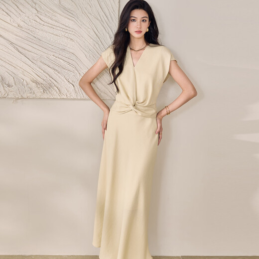 Roeyshouse Roe Style Design Sense Send Hank Kink Set 2025 Été Nouvelle jupe plissée en deux pièces 12392 jaune clair xl