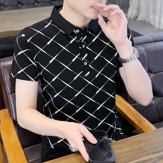 Fat Donglai 2025 summer new Polo shirt short-sleeved men's trendy brand ins slim lapel half F9226 white M