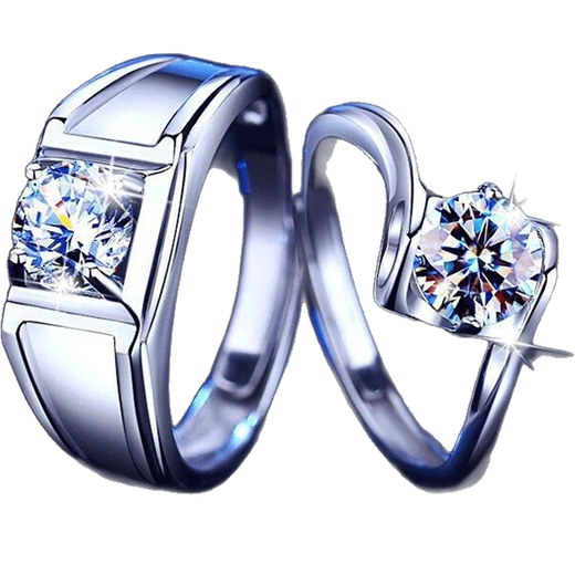 EothPT950 Platinum Angel Kiss Moissanite Diamond Couple Ring Girls Pair of Rings for Valentine's Day and Birthday for Girlfriend Can be customized/closed/engraved/greeting card