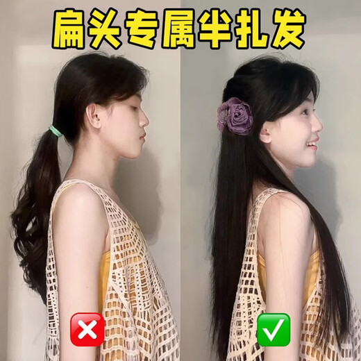 Two Worlds Purple Camellia Flower Hairpin Half-tied Hair Clip on the Back of the Head Women's High-Level 2025 New Shark Clip Hairpin Purple Flower Clip Hot Sale