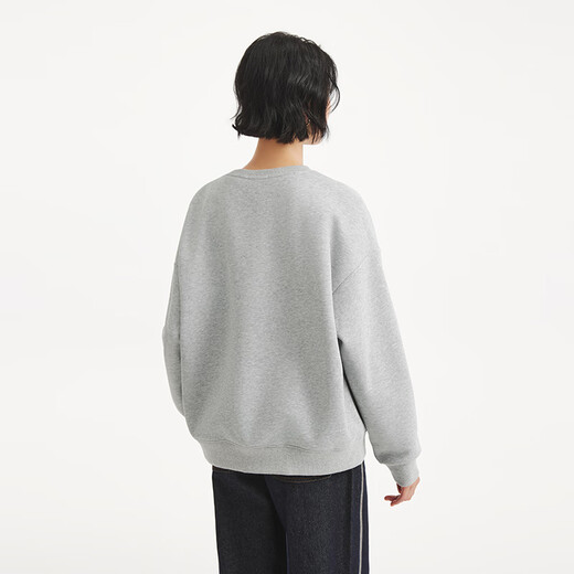 热风外套女2025年秋季新款女士复古图案休闲百搭美式复古卫衣 09灰色 XL