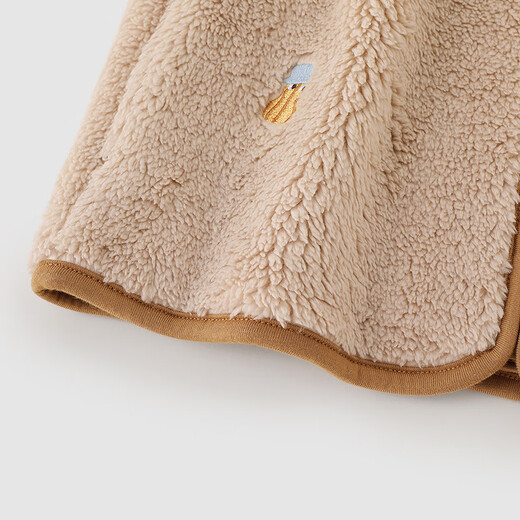 Ying's children's vest autumn and winter warm fleece vest for boys and girls new outer vest jacket for middle and large children Cassava Apricot 110 cm