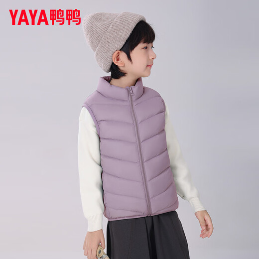 Yaya (YAYA) children's down vest for boys and girls, autumn and winter wear inside and outside, medium and large children's clothing, lightweight school uniform artifact vest jacket K black 160 160/80 (160)