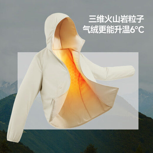 Beneunder jacket women's air velvet hooded mid-warm lightweight quick-heat thermal cotton machine washable CL005 Mandu Black M