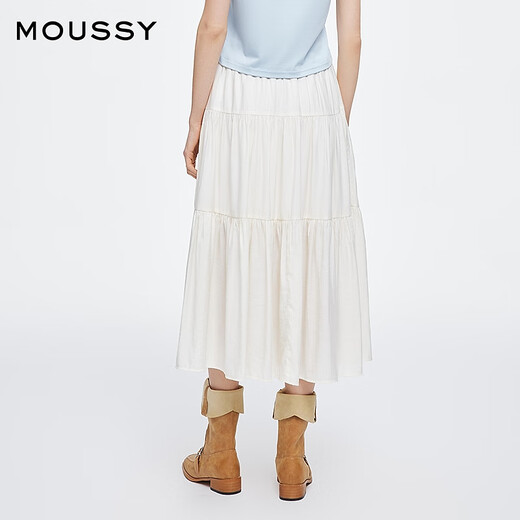 
Moussy 2025 spring new product literary pastoral style big sling skirt long skirt women 028ISA31-3261 013 Ivory color equal size