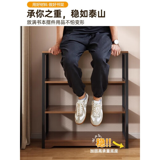 Litai rack floor-standing storage rack multi-functional all-in-one wall storage cabinet shelf multi-layer kitchen storage cabinet shelf recommended by the store manager 3-layer black oak color 48*60