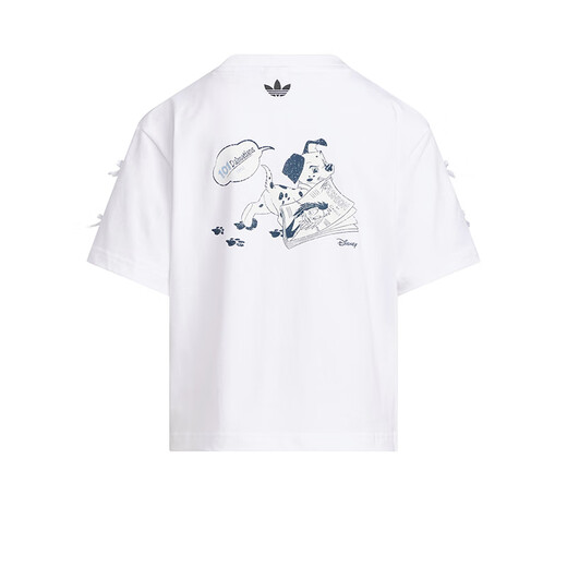 Adidas (adidas) T-shirt des filles de vêtements pour enfants 25 été 101 Spot Dog Joint Brandhed Style Embellifhed Bow Children's Pure Cotton Colon