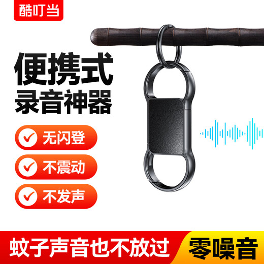 Cool Dingdang Recording Pen, small mini anti-cheating artifact, professional recording equipment to convert text meeting minutes recording artifact, keychain-shaped portable ai smart monitoring listener, Android version, voice-activated recording + 20 hours of recording + voice to text, 32G, can store 160 hours of recording