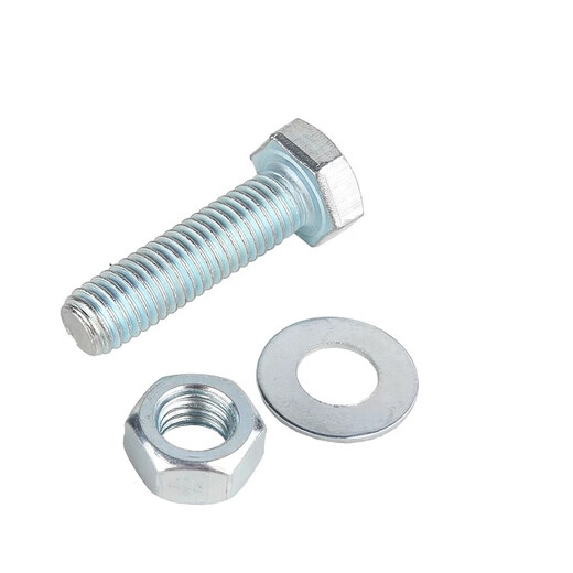 Fujiandu galvanized external hexagonal bolt set screw flat washer washer nut combination bolt 8.8 grade medium carbon steel M8*30 (30 sets)