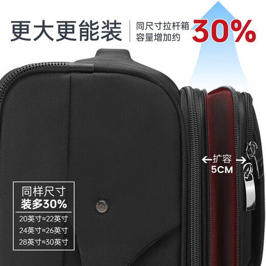 CROSSGEAR军士刀16820寸男士牛津布结实耐用拉杆旅行李登机箱 【通勤版】前置开口___便捷登机 18寸【可登机，适合2-3天出行】