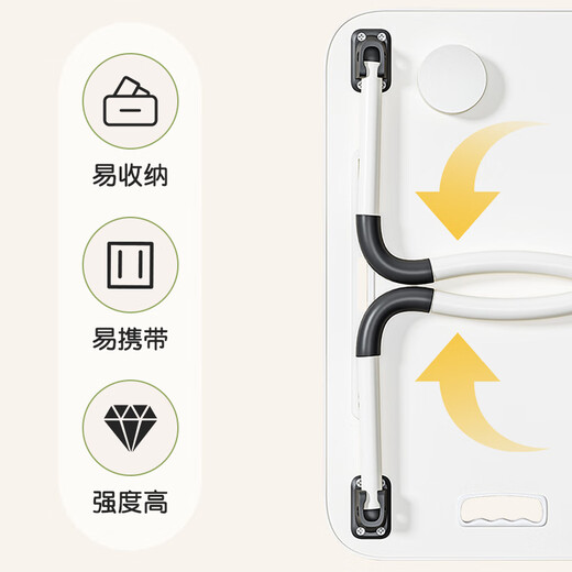 Yiman Bed Desk Study Desk Computer Desk Notebook Foldable Desk Simple Dormitory Dormitory Bay Window Office College Student Flat Style|60*40cm Pearl White