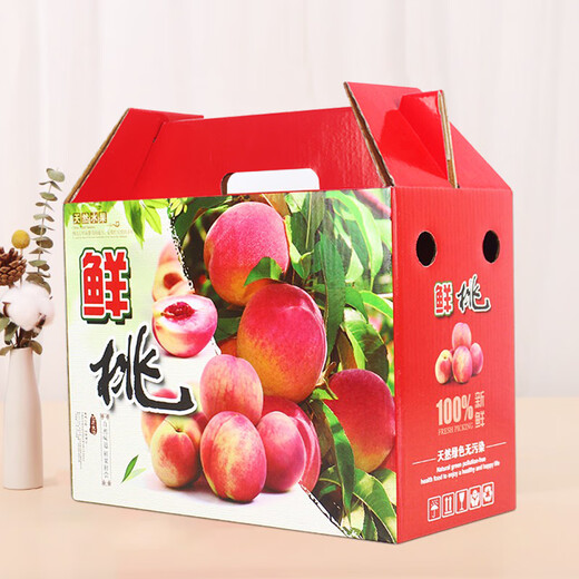 5Jin [Jin es igual a 0.5 kg] Embalaje de la caja de regalo Peach Carton 10Jin [Jin es igual a 0.5 kg] Peach Yellow Peach Peach Big Red Red Fruit Box 3895/Blue Fresh Peach Dos manos 8-10Jin [Jin es igual a 0.5 kg]