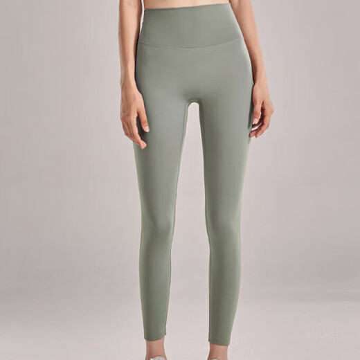 Yoga sports high-waisted tight-fitting trousers without embarrassing lines, Pilates nude-feeling belly-control butt-lifting yoga nine-minute pants, Dailan L