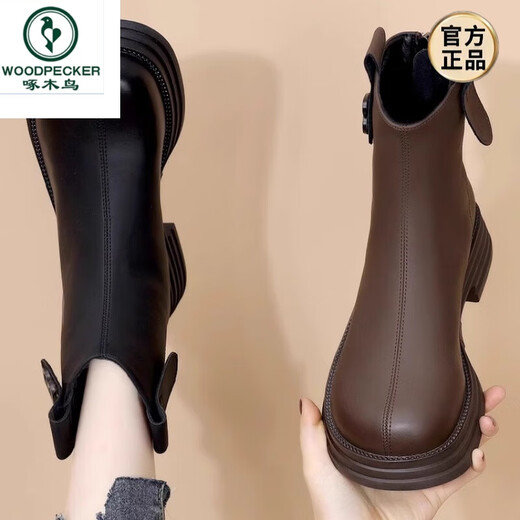 Boots de estilo británico de estilo británico de lana gruesa para mujeres 2024 botas cortas de quelsea de otoño e invierno de otoño.
