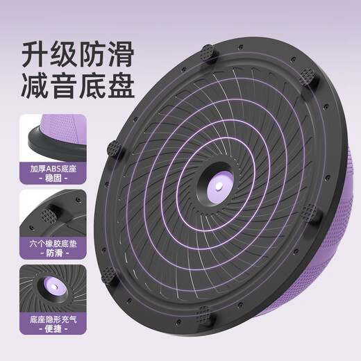 Langwei wave speed ball semicircular balance ball yoga ball thickened explosion-proof Pilates yoga trainer speed ball fitness equipment purple-46cm