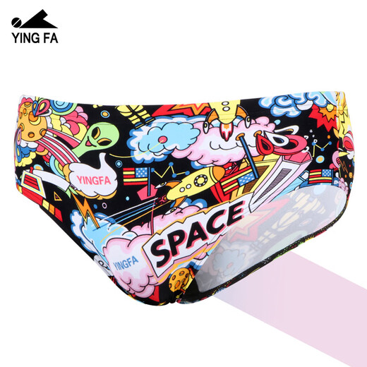 Yingfa Yingfa Dreieck kleine Boxer-Badehose für Herren mit Plattfüßen und Verbreiterung, um Peinlichkeiten zu verhindern, Renn-Trainings-Badehose für Erwachsene und Kinder, neuer Cartoon-Druck, 3 l